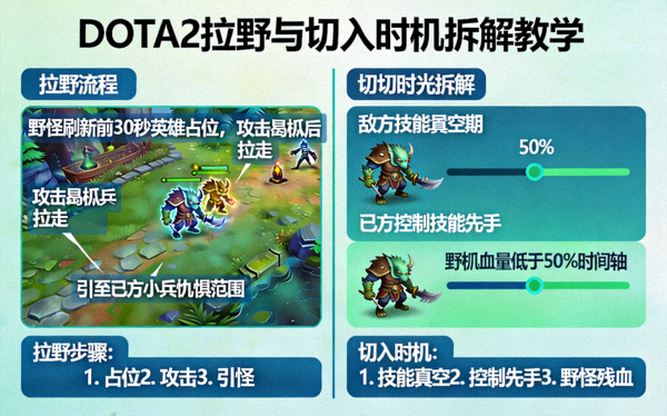 DOTA2拉野与切入时机拆解教学画面